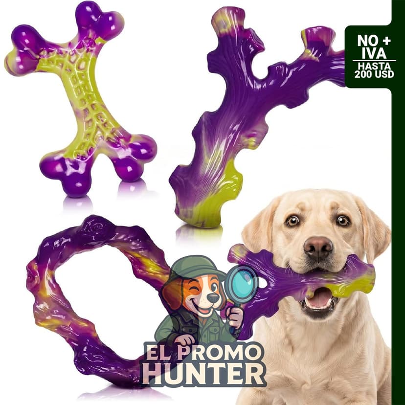 Frienhund Juguetes resistentes para perros, paquete de 3, sabor a tocino.