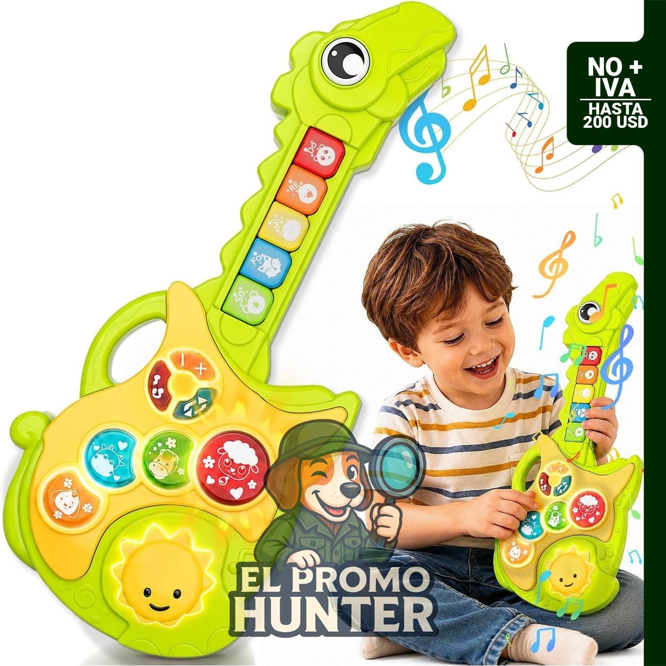 Guitarra Piano Dinosaurio 2 en 1 para niños de 1 a 3 años, marca ouyhhk.