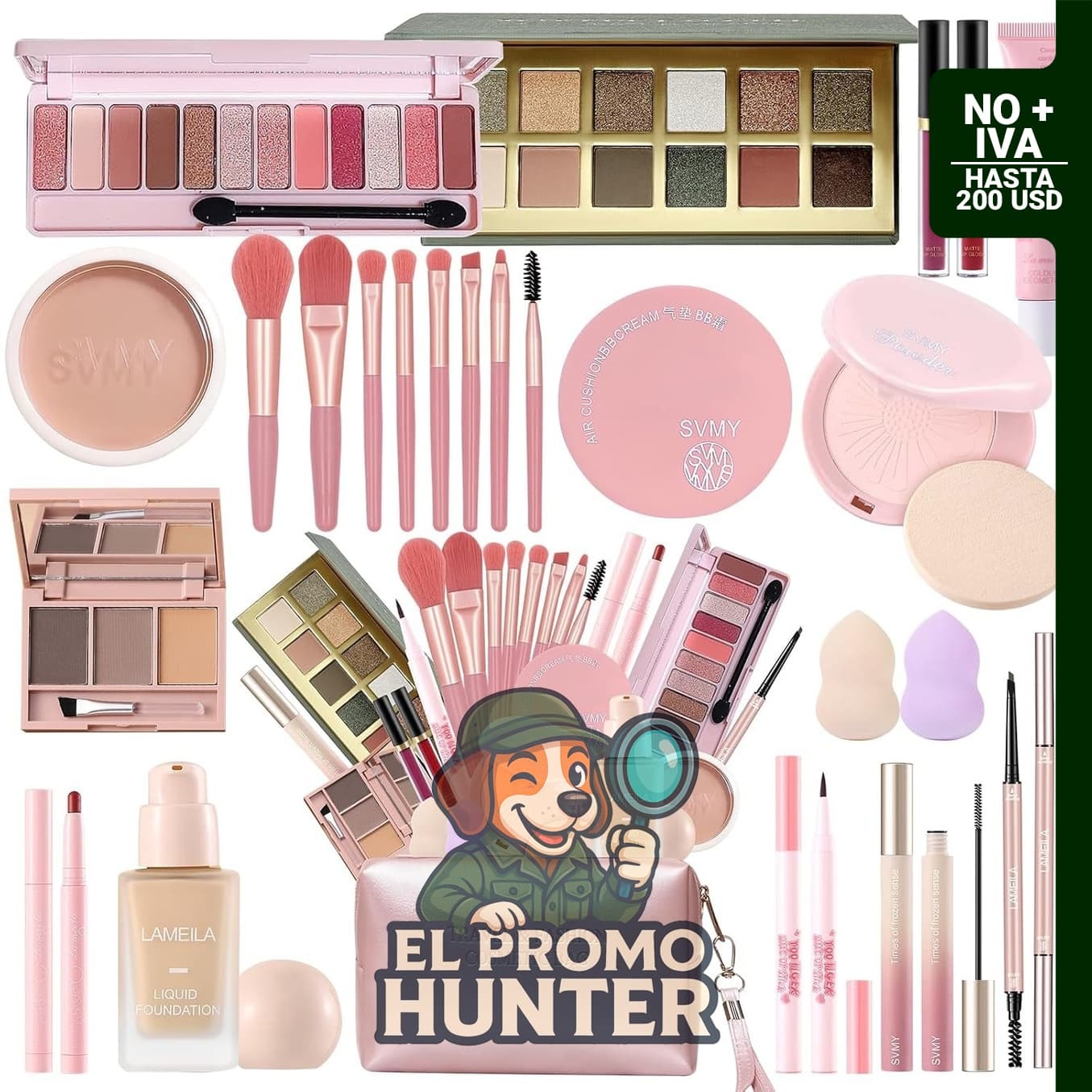 Kit de maquillaje Fynqwor de 25 piezas, incluye estuche y accesorios para uso personal.