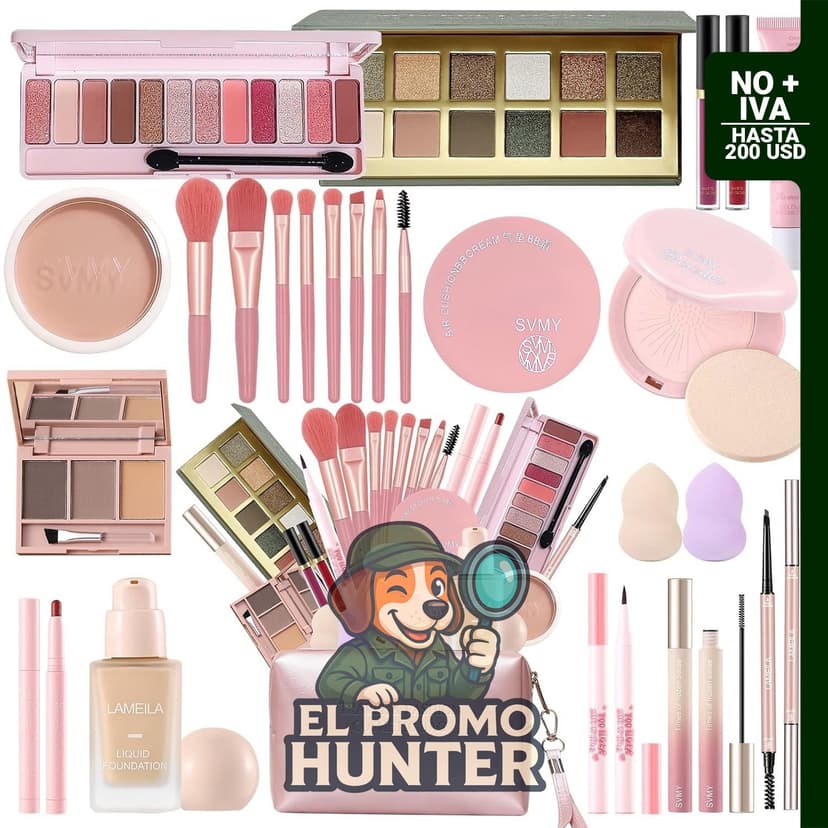 Kit de maquillaje Fynqwor de 25 piezas, incluye estuche y accesorios para uso personal.