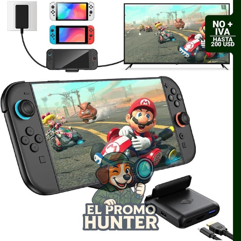 Estación de acoplamiento de TV para Nintendo Switch, incluye adaptador HDMI 4K, puerto USB 3.0 y USB-C.