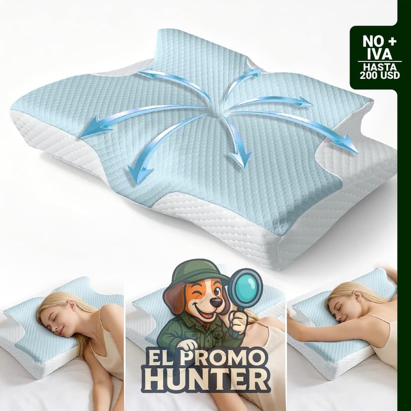 Almohada cervical ergonómica Rinkai-S para soporte del cuello y apnea del sueño.