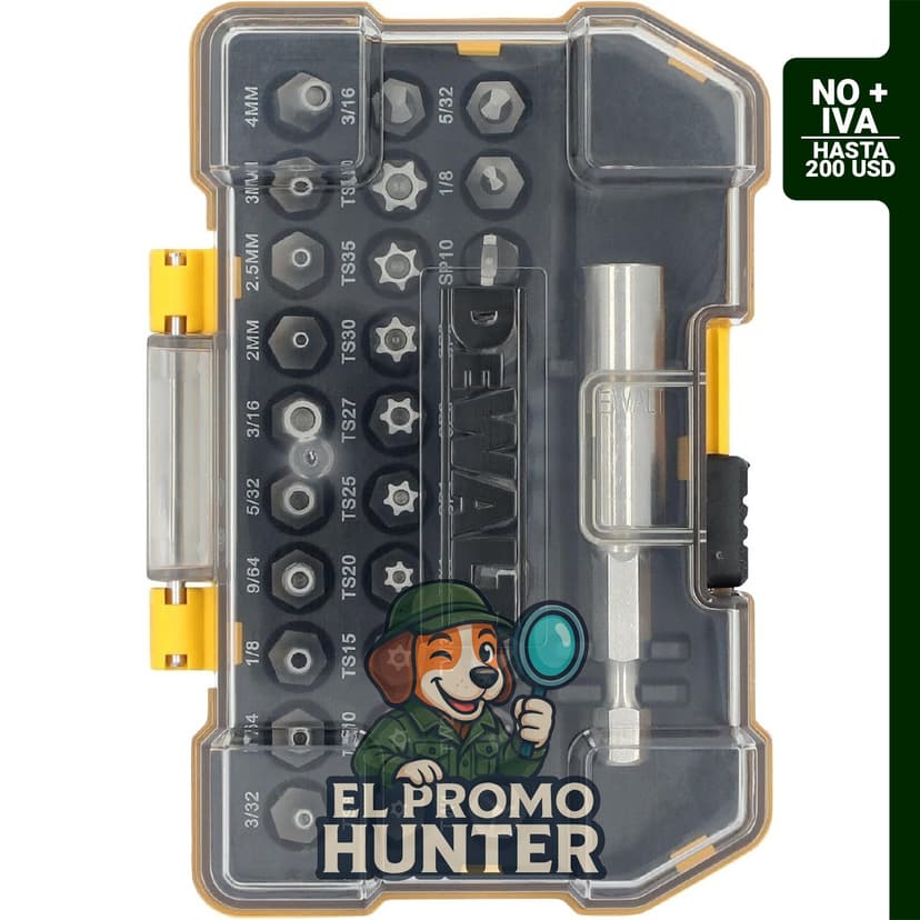 DEWALT Juego de Atornillado de Seguridad, 31 Piezas (DWAX200)
