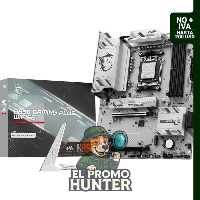 MSI Placa base B850 Gaming Plus WIFI6E, ATX, compatible con procesadores AMD Ryzen 9000/8000/7000, AM5.