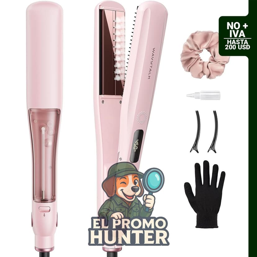 Wavytalk Plancha de vapor, diseñada para reducir el daño por calor en el cabello.