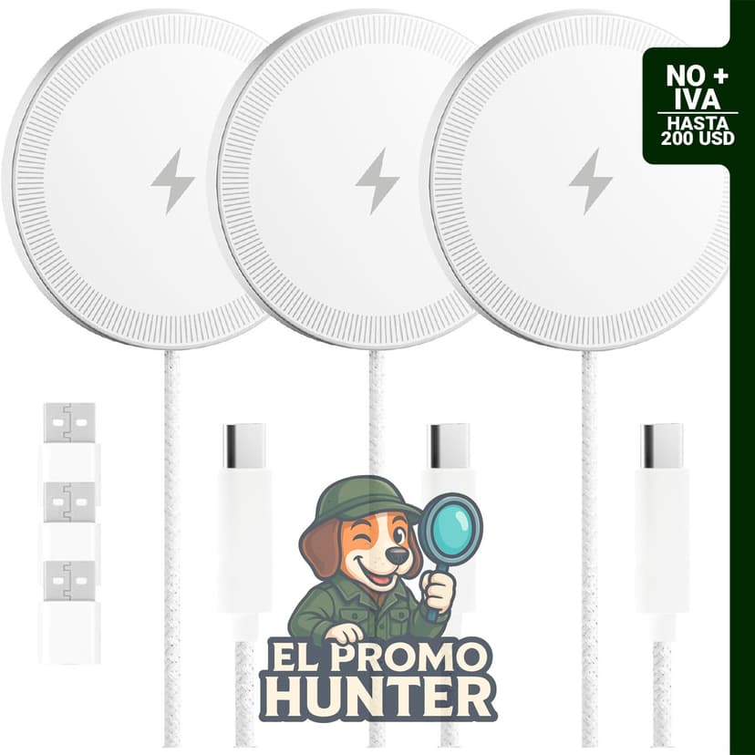 Dynzap Cargador Inalámbrico Magnético Rápido (3 Pack) para Apple