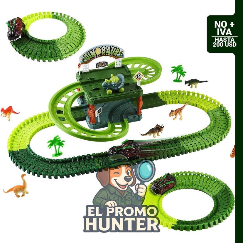 EireneRer Juguete de pista de dinosaurio, juego de carreras flexible para niños de 3 a 5 años.
