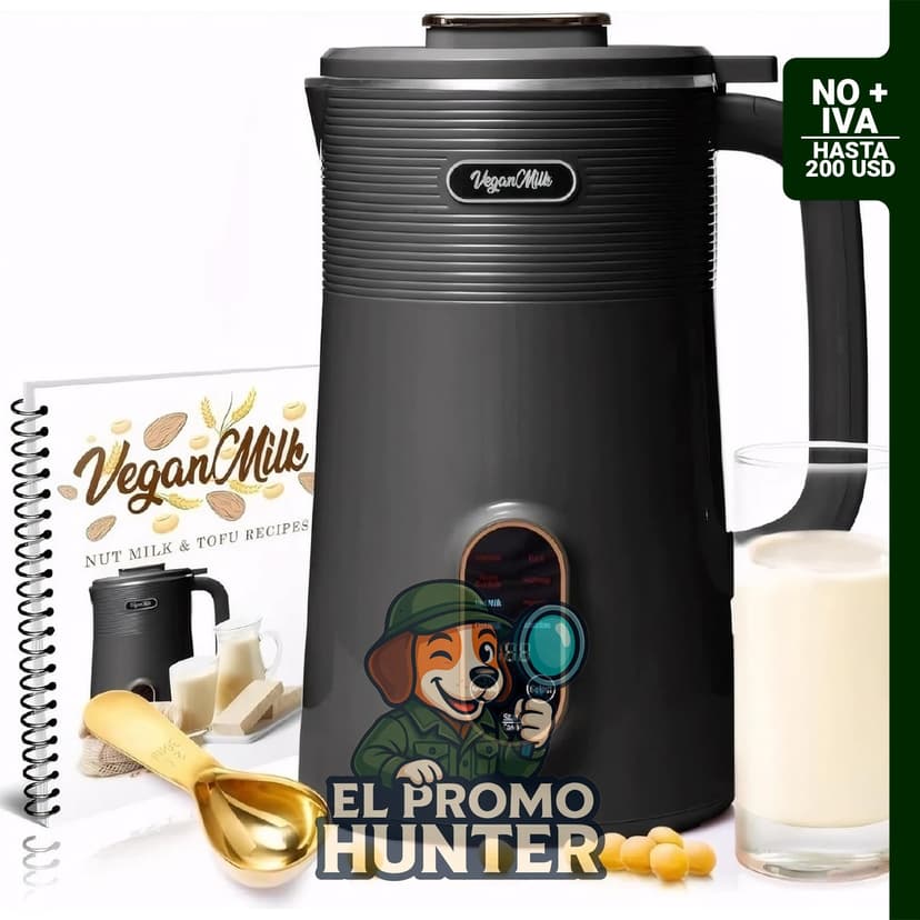 Máquina para hacer leche a base de plantas 8 en 1, compatible con nueces, almendras, soja y avena.