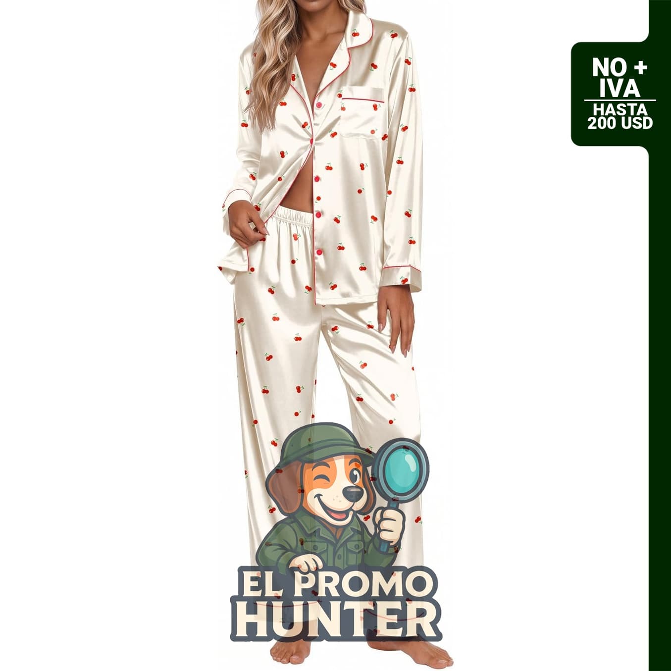 Ekouaer Pijama de satén de seda para mujer, con botones y manga larga.