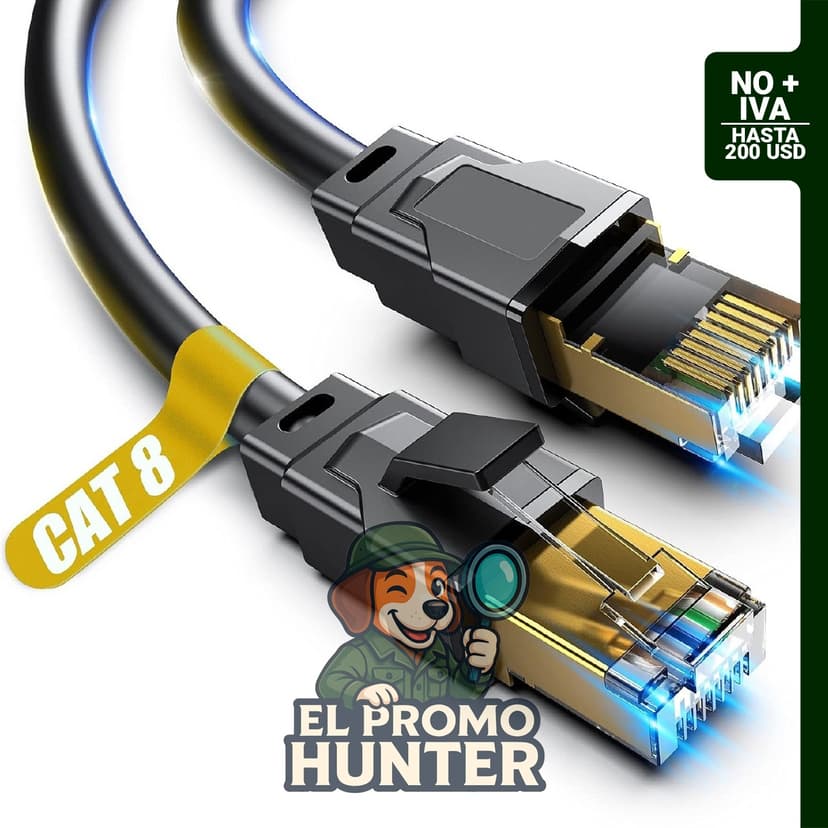 Cable Ethernet Cat 8 Vabogu de 3 m, 40 Gbps, 2000 MHz, para red de alta velocidad.