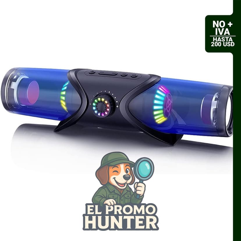 WolfLawS Barra de Sonido Bluetooth con Subwoofer, altavoces USB para computadora con luz RGB.