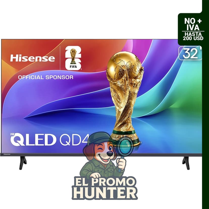 Hisense Televisor inteligente VIDAA HD clase QD4 de 32" (81 cm), color Hi-QLED, con DTS Virtual: sonido X y VIDAA Smart OS.