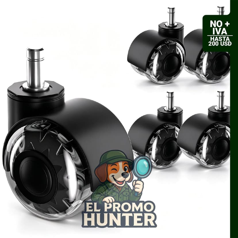 Ruedas dobles de 2 pulgadas para silla de oficina, juego de 5, ajuste universal.