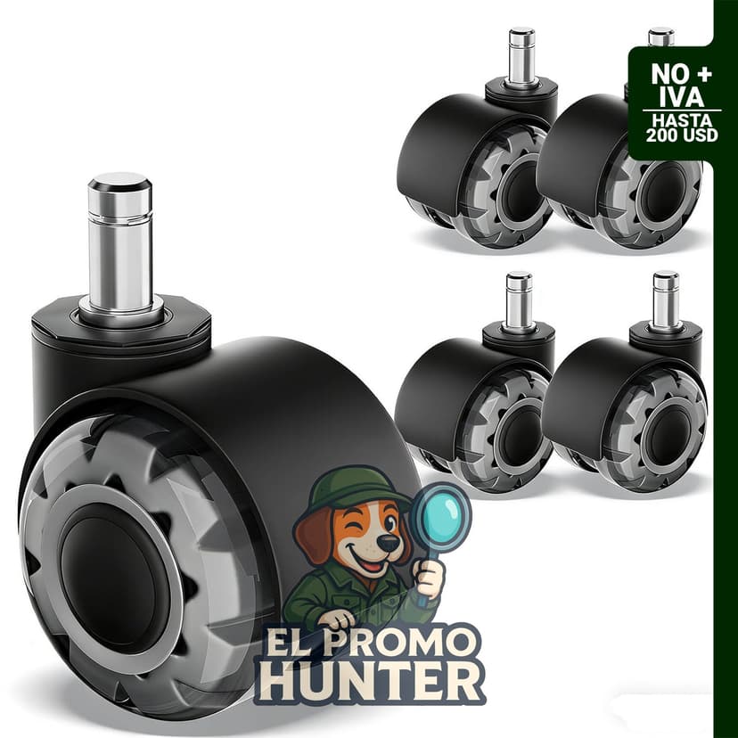 Ruedas dobles de 2 pulgadas para silla de oficina, juego de 5, ajuste universal.