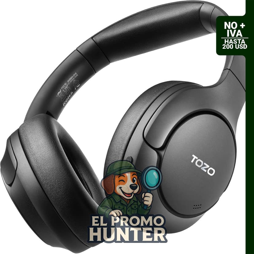 TOZO Auriculares híbridos con cancelación activa de ruido y audio de alta calidad.