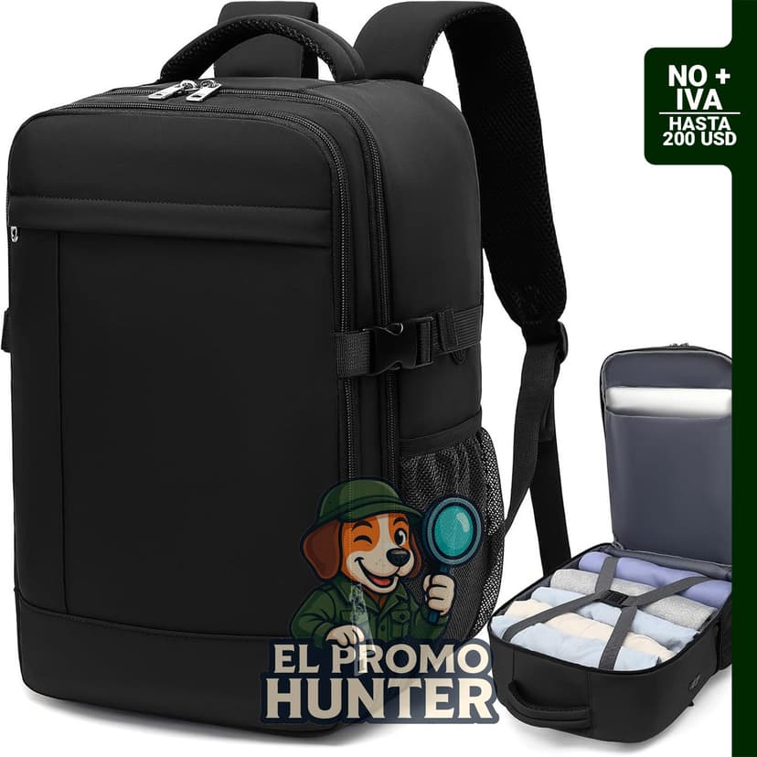 Lossga Bolsa de vuelo para Easyjet con puerto de carga USB, color negro, capacidad de 30 L.