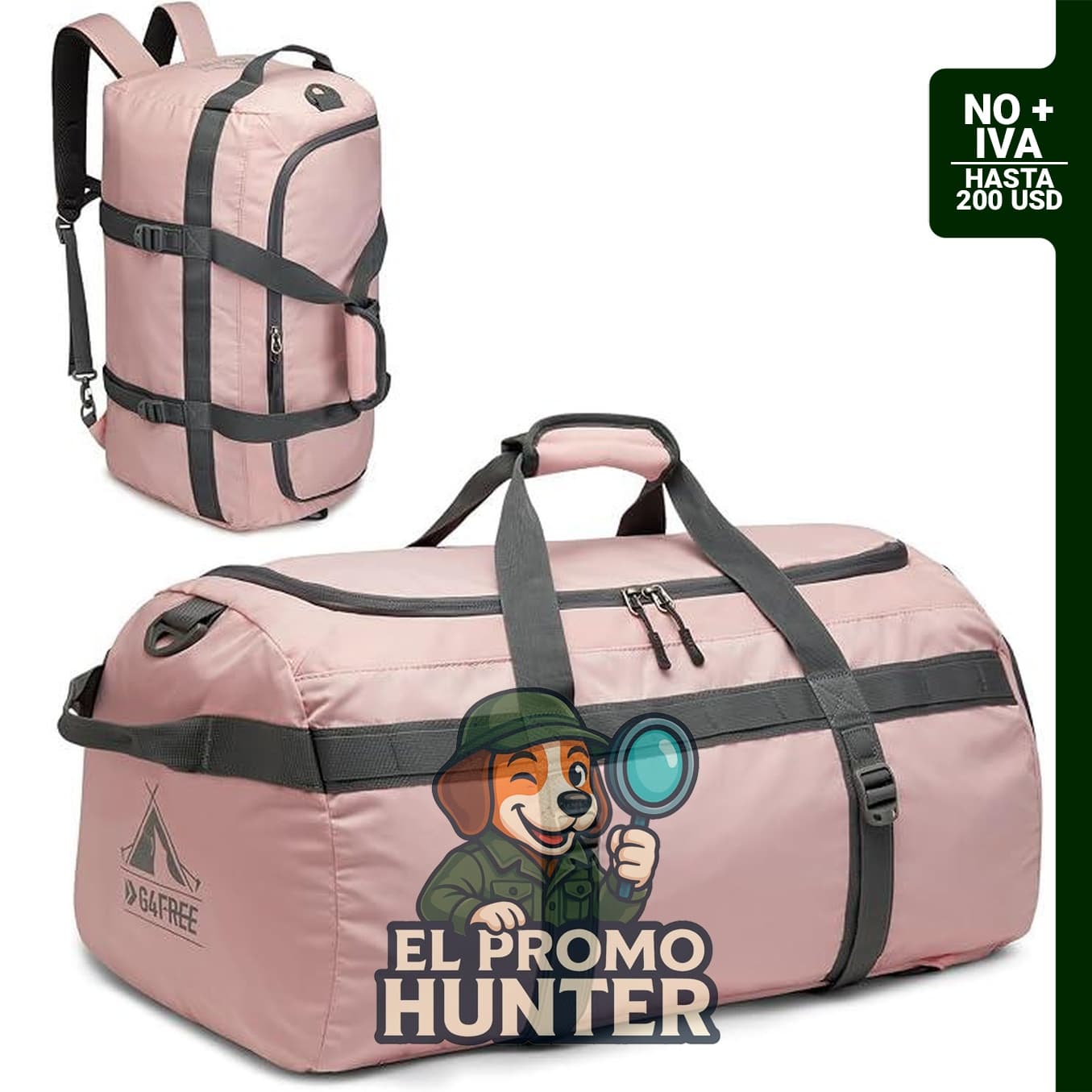 G4Free mochila de lona para gimnasio con compartimento para zapatos, resistente al agua.