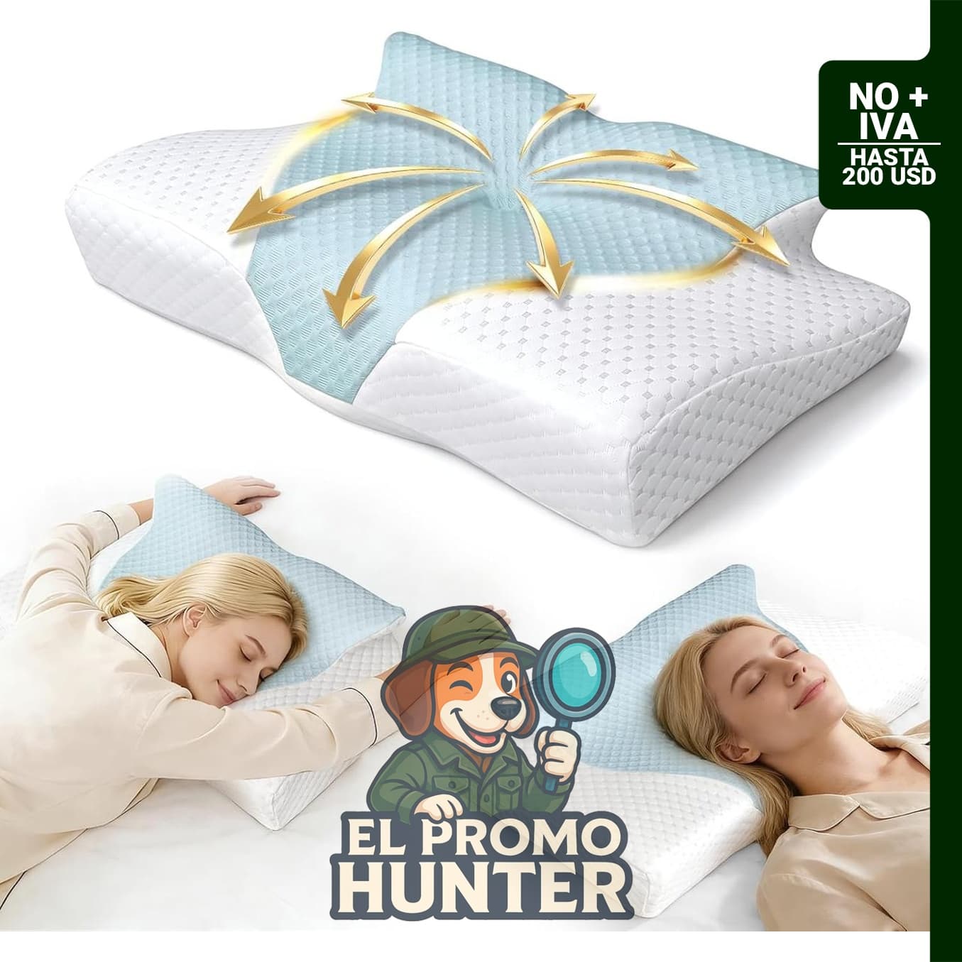Almohada cervical ArtleTa-Zg, ergonómica y ajustable para dormir de lado y aliviar el dolor.