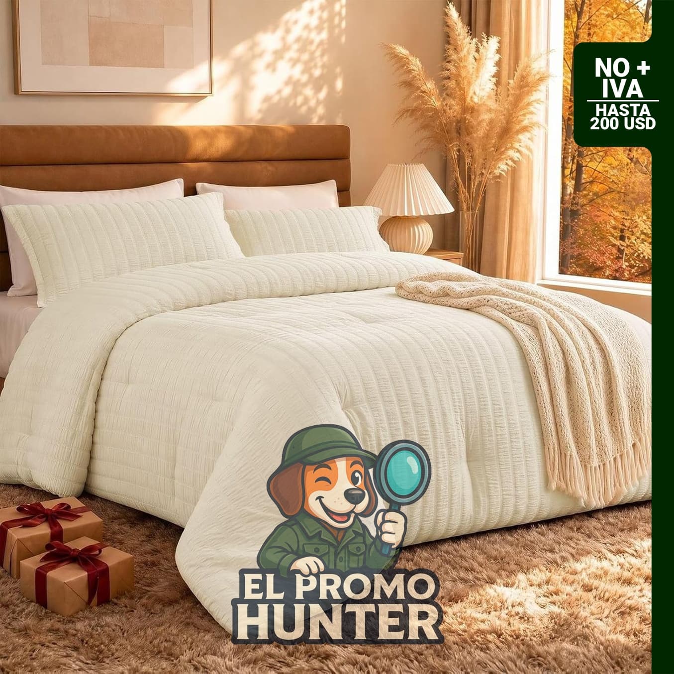 Quataly juego de edredón ligero de 3 piezas, tamaño queen (90" x 90") con 2 fundas de almohada.