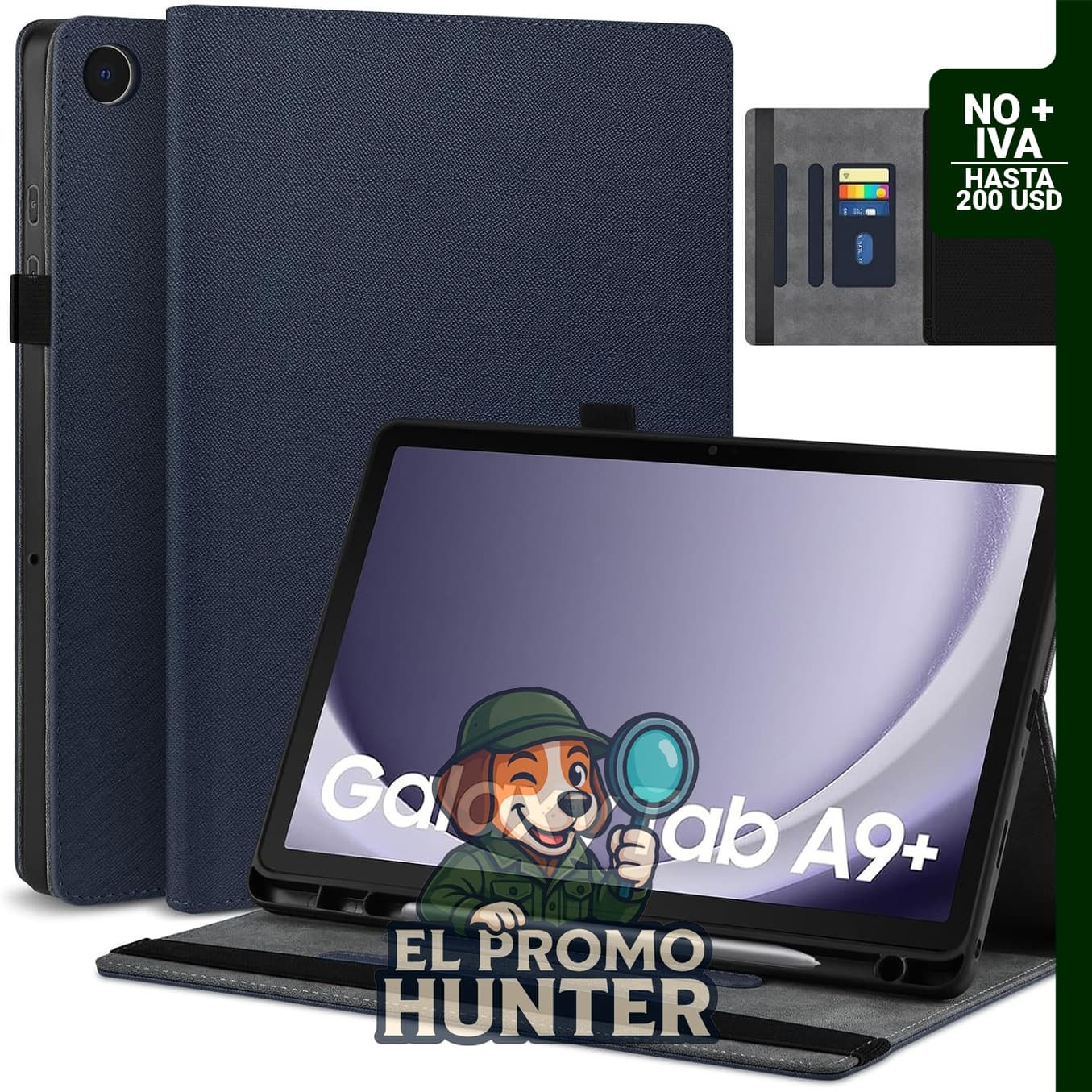 Funda para Samsung Galaxy Tab A9+/A9 Plus de 11" (2024/2023) con soporte para S Pen y cubierta trasera de TPU.