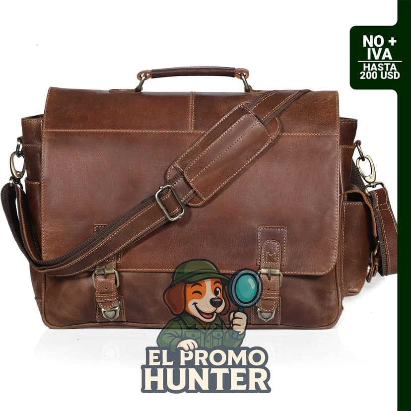 Mochila mensajera de cuero para hombres y mujeres.