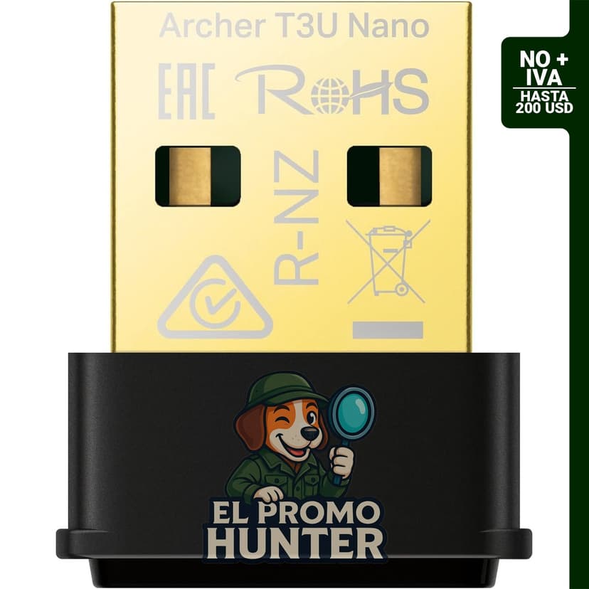 TP-Link Archer T3U Nano, adaptador USB WiFi de banda dual AC1300, compatible con Windows 11.