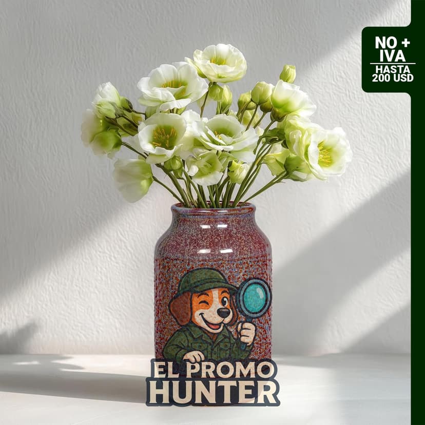Jarrón de cerámica marrón Wancetang de 9" (23 cm) para decoración del hogar.