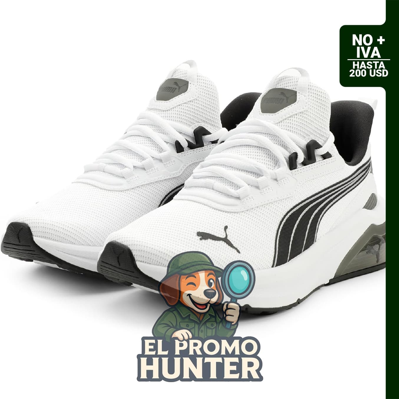 PUMA Mens Seeker Speckle Lace Up, zapatillas casuales para hombre en color negro.