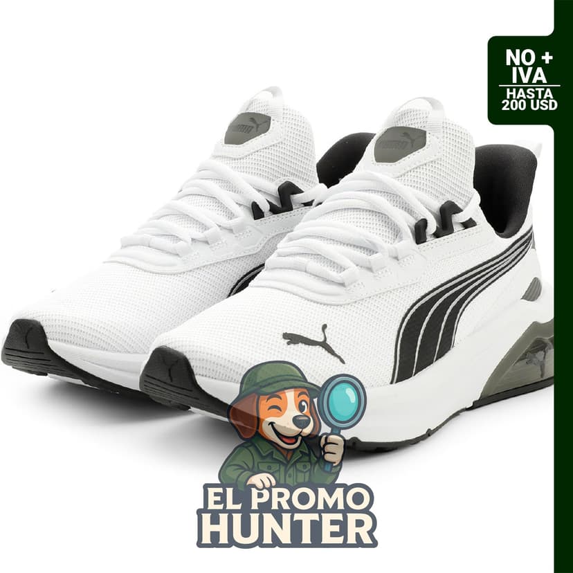 PUMA Mens Seeker Speckle Lace Up, zapatillas casuales para hombre en color negro.