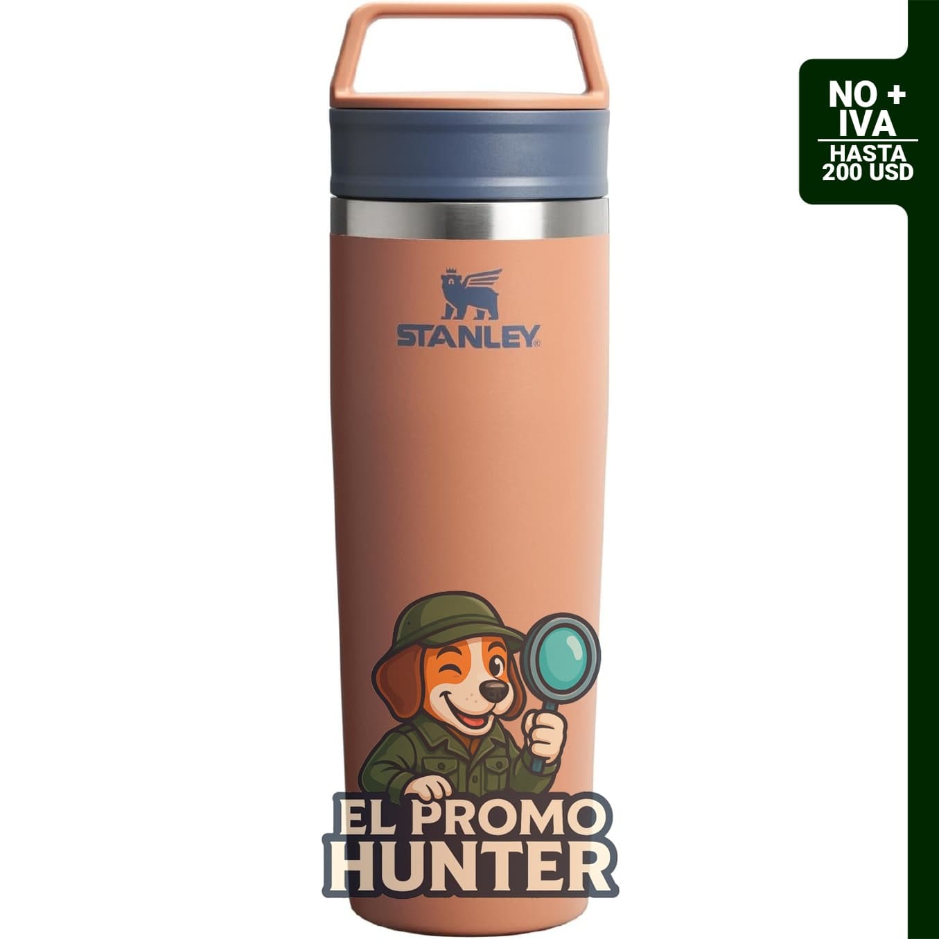 STANLEY Cafe To Go Taza de Viaje de 20 oz, vaso térmico de acero inoxidable, tapa antiderrames de dos partes.