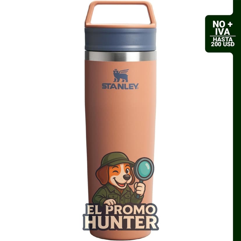 STANLEY Cafe To Go Taza de Viaje de 20 oz, vaso térmico de acero inoxidable, tapa antiderrames de dos partes.