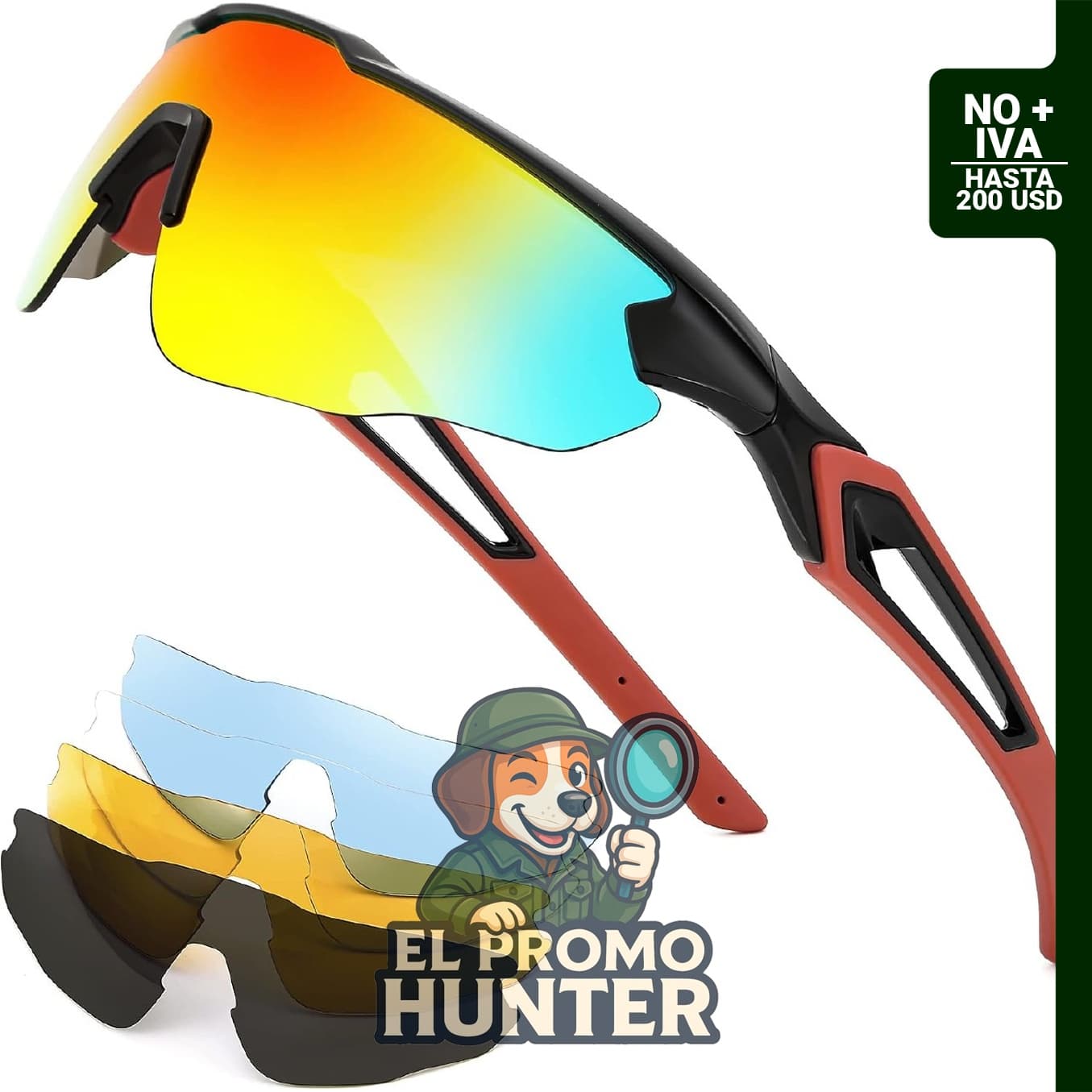 FEISEDY Gafas de sol deportivas con 5 lentes, TR90 ligeras, para ciclismo y otras actividades al aire libre.