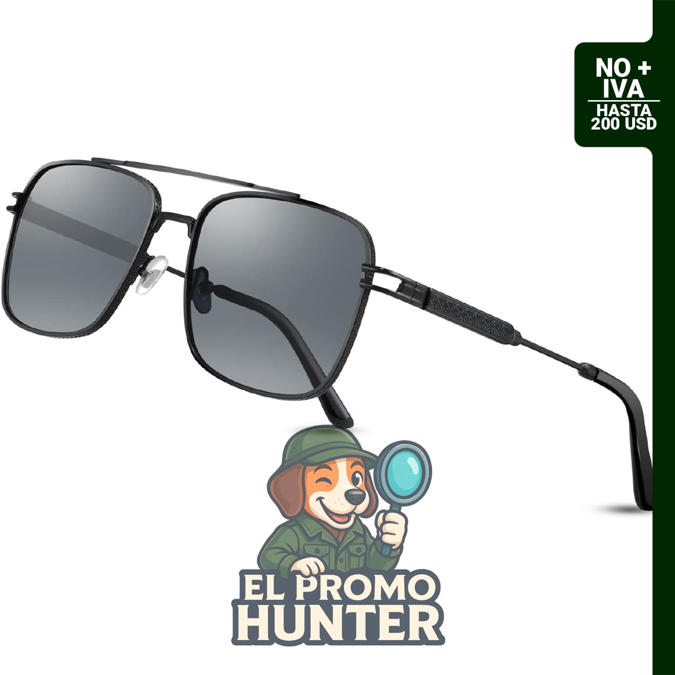 FEISEDY Gafas de sol estilo aviador cuadradas retro con montura metálica clásica B2845.