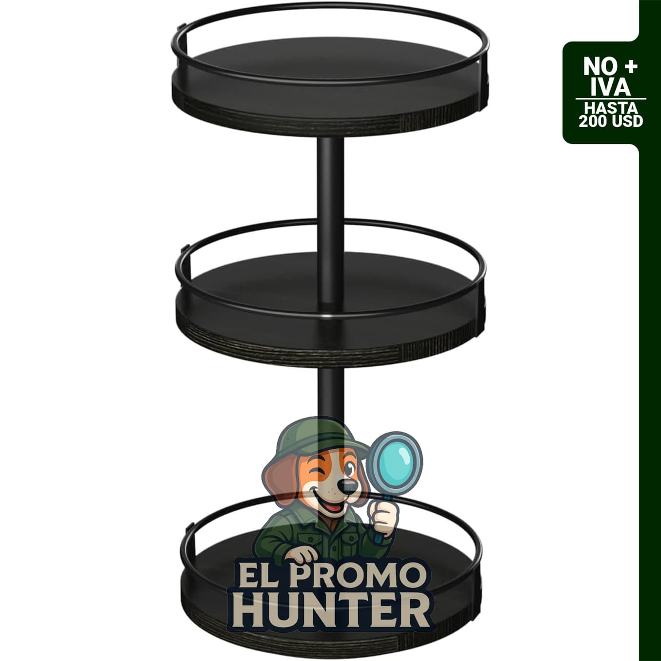 HOOBRO Organizador Lazy Susan, estante giratorio de 3 niveles para especias, ideal para encimeras y mesas.