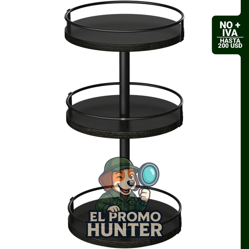 HOOBRO Organizador Lazy Susan, estante giratorio de 3 niveles para especias, ideal para encimeras y mesas.