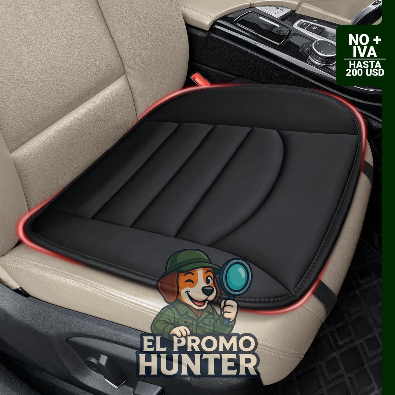 Cojín de espuma viscoelástica para asiento de coche.