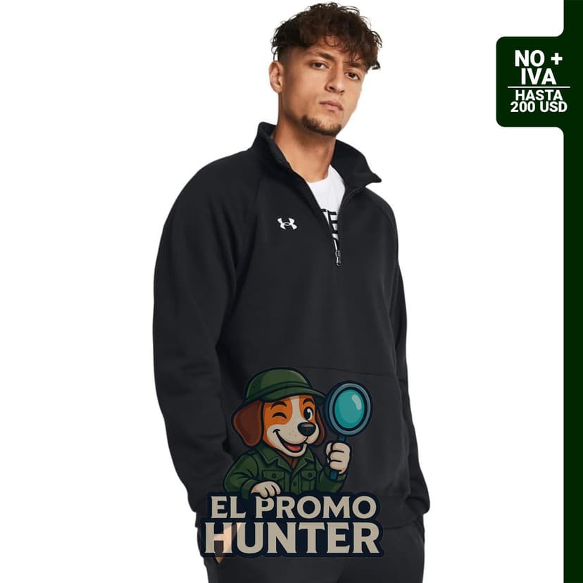 Under Armour Rival Fleece Quarter Zip para hombre, prenda de abrigo con cierre en el cuello.