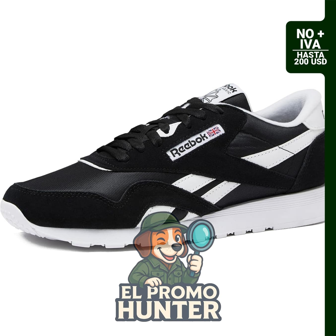 Reebok Zapatillas clásicas de nailon para mujer, zapatos casuales de tenis.