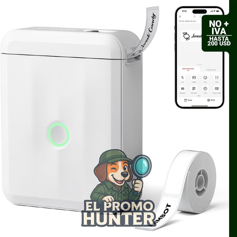 NIIMBOT D110 Mini máquina etiquetadora, impresora térmica Bluetooth portátil para organización de oficina y hogar.