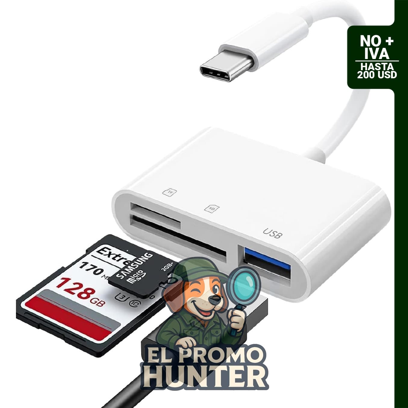 Lector de tarjetas SD USB C para iPhone 15, 16 y 17, compatible con iPad, Mac y dispositivos Android.