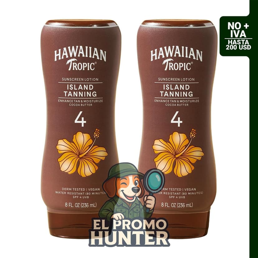 Hawaiian Tropic Loción bronceadora Island, SPF 4, 236 ml