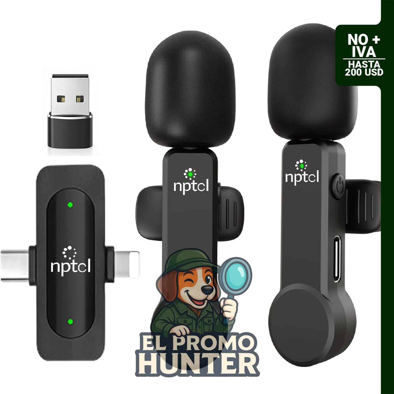 Micrófono Lavalier Inalámbrico Mini para iPhone y PC, USB Tipo C