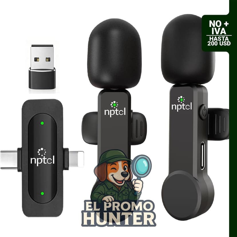 Micrófono Lavalier Inalámbrico Mini para iPhone y PC, USB Tipo C