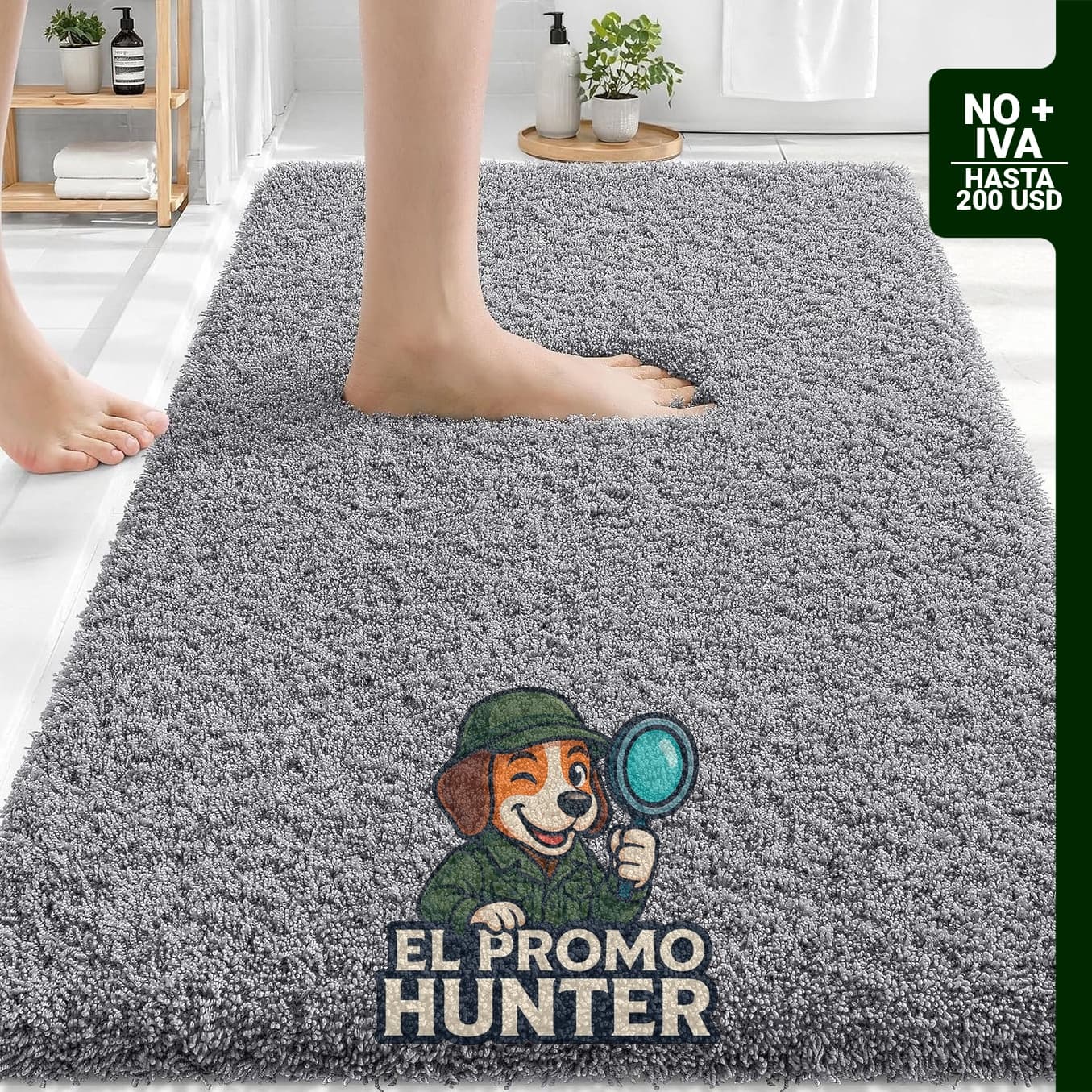 OLANLY Microfiber Bathroom Rugs 30x20, tapete de baño de microfibra, gris.