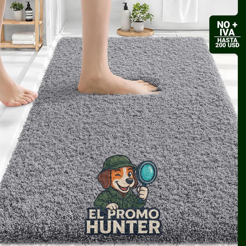 OLANLY Microfiber Bathroom Rugs 30x20, tapete de baño de microfibra, gris.