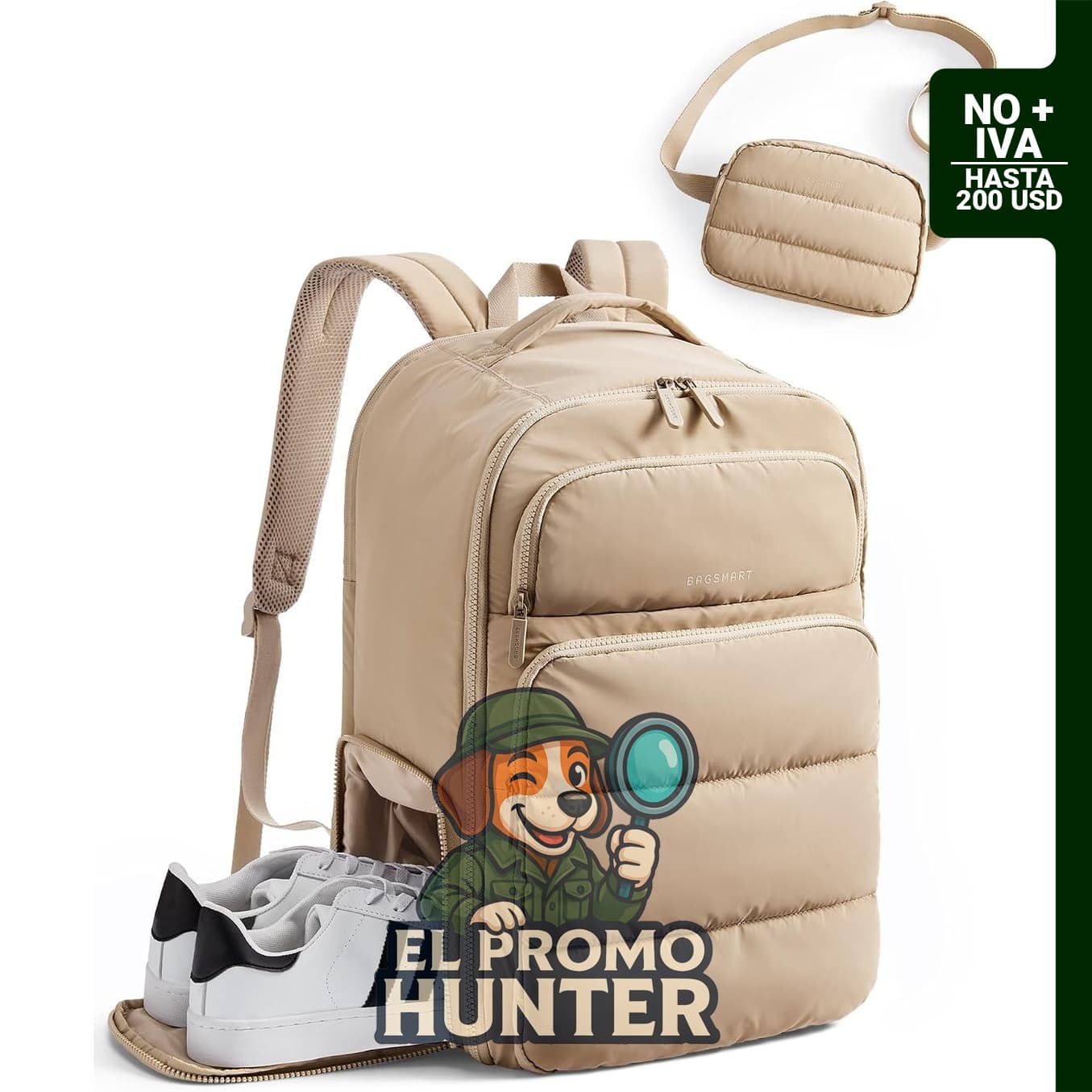 BAGSMART Mochila de Viaje de Equipaje de Mano, 17,3" (43,9 cm)