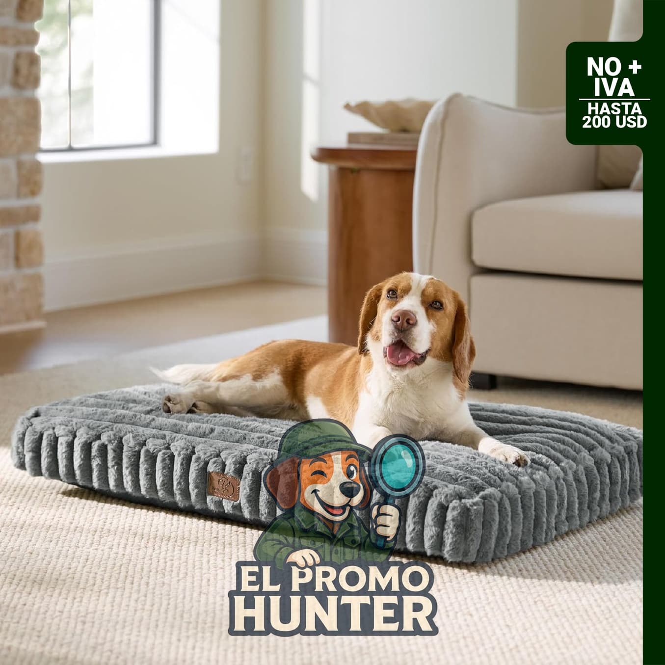 Cama para perros Bedsure ComfyFleece™ de soporte equilibrado, tamaño grande 35x22" (89x56 cm)