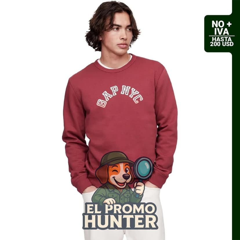 Sudadera GAP con logotipo para hombre, cuello redondo.