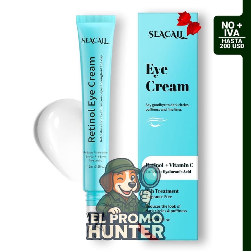 Crema de ojos con retinol y ácido hialurónico para reducir arrugas y reparar el área de los ojos.