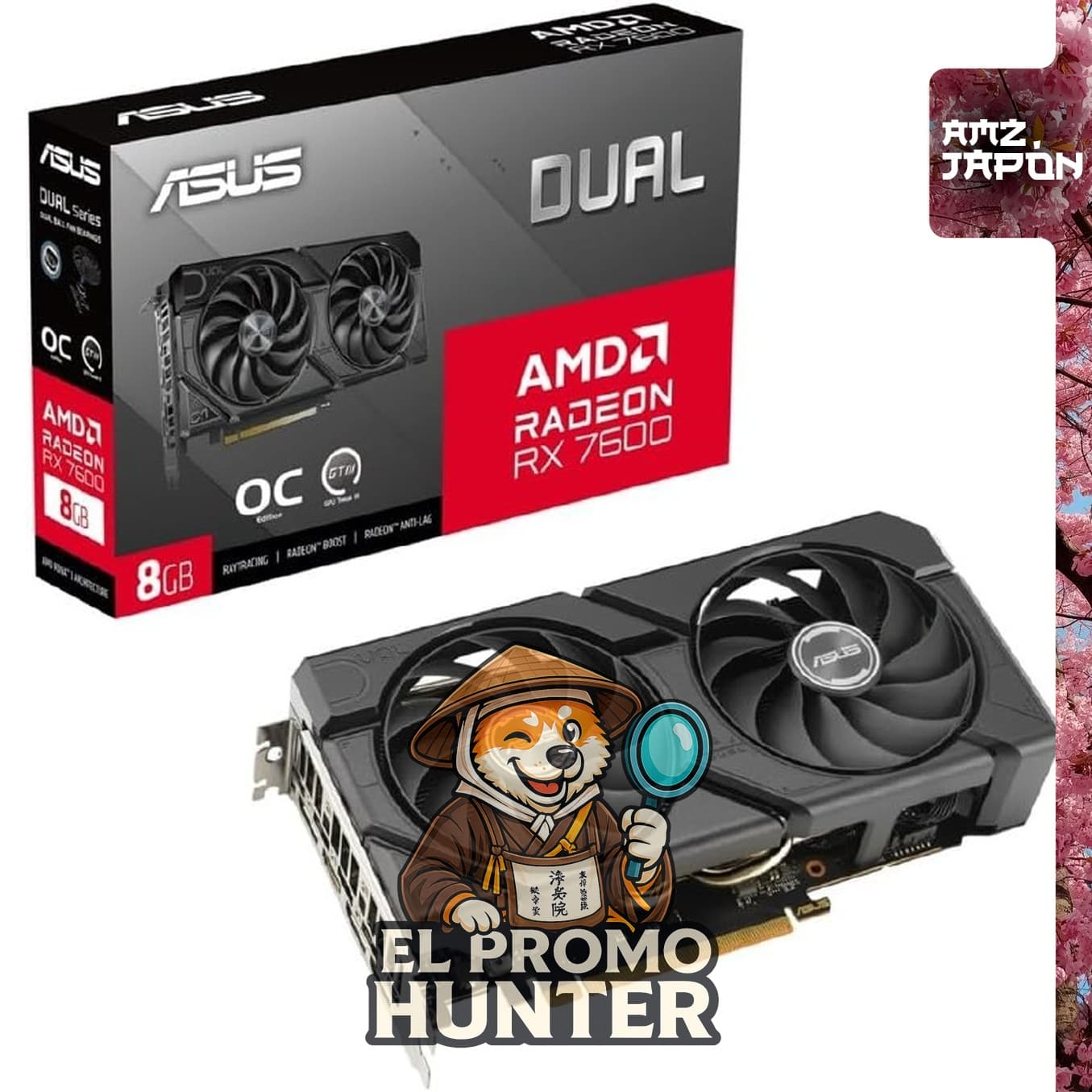 ASUS Dual Radeon RX 7600 EVO OC Edition 8GB GDDR6, tarjeta gráfica para computadoras.